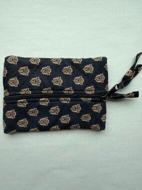 Vintage Pierre Deux Quilted Cotton Coin / Credit Card Purse Pouch French Country